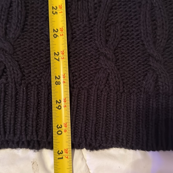 FREE PEOPLE Isla Cable Stitch Tunic Black Chunky Sweater Loose Fit Oversized Top - Picture 16 of 17